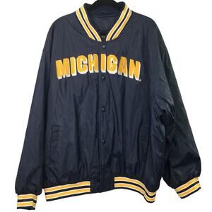 Steve & Barry's Men's VTG Collegiate Michigan Quilted Varsity Jacket Blue XXL